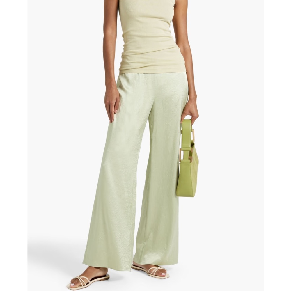 High Waist Textured Satin Pant NWT